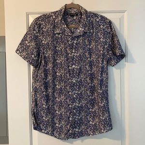 Floral Print Short Sleeve Button Down